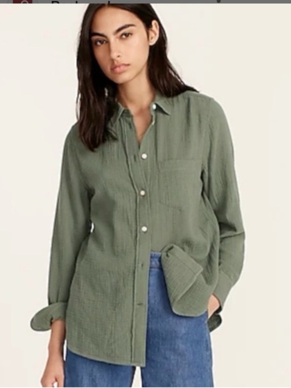 Nwt J. Crew Olive Green Button-Down Shirt